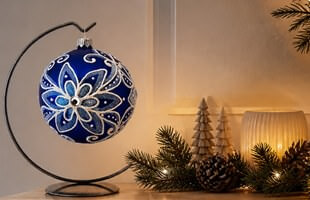 Blå julekugler